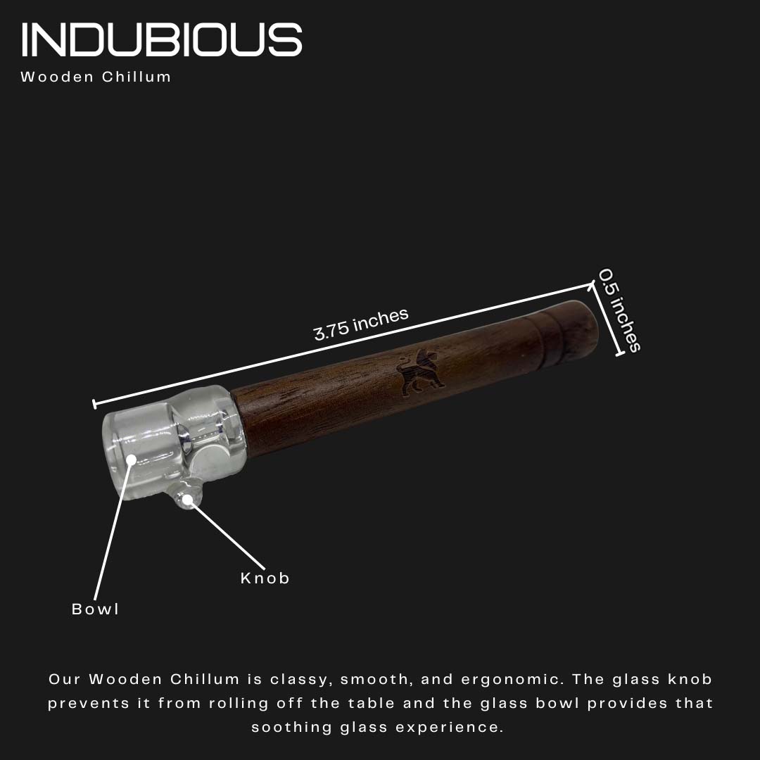 Glass Chillum. Cool Pipe. Low Profile. One Hitter Glass Pipe | Break Resistant Pipe. Best One Hitter. Wooden One Hitter with Glass Bowl