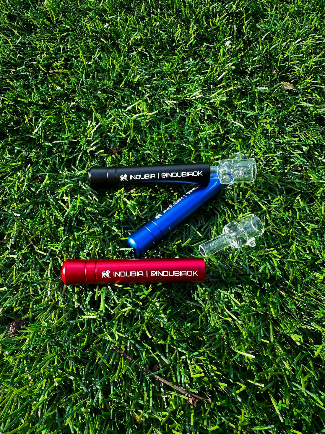 Glass & Metal Smoking Pipe. INDUBIA QUICK-HIT Chillum.