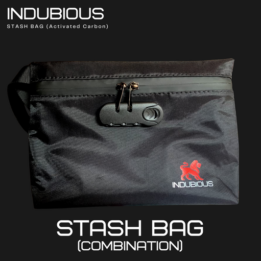 Indubious Carbon Activated Combination Stash Bag. Carbon stash bag. Smell proof stash bag. Locking smell proof stash bag. Hand stash bag. Indubious bag. Indubiousok.